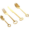 Seletti Súprava príborov KEYTLERY 24 ks, zlatá