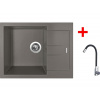 Sinks AMANDA 650 Truffle + Elasta nerez/černá