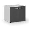 Kancelárska skriňa s dverami PRIMO WHITE, 800 x 640 x 735 mm, biela/grafit