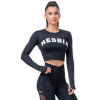 Nebbia Sporty HERO crop top s dlhým rukávom 585 black