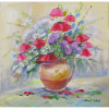 Poľné kvety v džbáne - Mária Lenárdová,originálny,ručne maľovaný obraz S (do veľkosti 45x45cm) Viac farieb