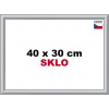 BFHM Plastový rám 40x30cm - strieborný