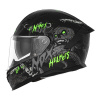 přilba N401 ZUMBI, NOX (černá matná,neon zelená, vel. L)