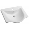 AQUALINE ZARA 54 x 44,5cm umývadlo nábytkové polkruhové, s otvorom pre batériu, s prepadom, keramické, biele, 10055