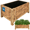 Drevený kvetináč záhradný box na kvety rastliny 60x39 cm - Farba spálená