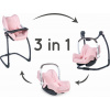 Smoby 3v1 Autosedačka a stolička MC&Q pre bábiky svetlo ružová