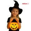 Halloweensky kotlík - Tekvica s uchom so svetlom