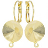 Crystal-ZONE Náušnice Rivoli 12mm + Náušnice zlaté 24kt
