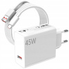 Nabíjačka pre rýchle nabíjanie Xiaomi 45W Combo + kábel USB-C 6A 1M