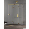New Trendy Eventa Gold Shine sprchovací kút 80x80 cm obdĺžniková zlatá lesklé/priehľadné sklo EXK-4793