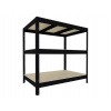 Regál do dielne Biedrax 45 x 120 x 90 cm, čierny, 3 police OSB 10 mm, nosnosť 200 kg na policu