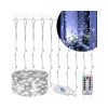 Springos LED Nano svetelný záves - 2x2m, 200LED, 8 funkcií, ovládač, USB, IP44, studená biela