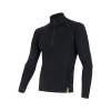 SENSOR MERINO DF pánské triko dl.rukáv zip černá 15100023-03