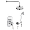 Sapho KIRKÉ WHITE podomietkový sprchový set s pákovou batériou, 2 výstupy, biela páčka, chróm KI42BC-01