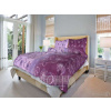 Bavlnené obliečky fialovej farby s jemným kvetinovým vzorom 1x 140/220, 1x 90/70