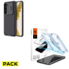 PACK KRYT NILLKIN CAMSHIELD PRO GALAXY S23 Čierny + TVRDENÉ SKLO SPIGEN GLAS.TR ”EZ FIT” 2-PACK GALAXY S23 CLEAR