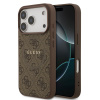 Guess PU Leather 4G Colored Ring MagSafe zadný kryt pre iPhone 17 Pro Brown