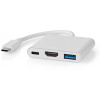 NEDIS USB 3.2 Gen 1 adaptér / USB-C zástrčka - USB-A zásuvka - USB-C zásuvka / výstup HDMI / biely / box / 10 cm