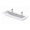 Duravit ME by Starck Nábytkové dvojumývadlo, 123x49 cm, 2 otvory na batérie, s WonderGliss, matná biela 23611232241