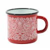 Štrbské Preso Smaltovaný HRNČOK SLOVENSKO Plnokvet červený