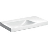GEBERIT Xeno2 asymetrické závesné umývadlo s odkladacou plochou vpravo, bez otvoru, bez prepadu, 900 x 480 mm, biela, s povrchom KeraTect, 500.534.01.1