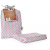 XKKO BMB Bambusová zavinovačka 120 × 120 - Scandinavian Baby Pink Chevron + klipy na kočárek