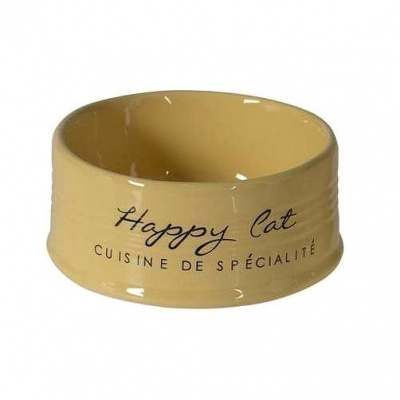 DUVO+ Happy Cat keramická miska žltá 10,5 cm 300 ml
