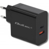Qoltec Sieťová nabíjačka 63W | 5-20V | 1,5-3A | USB Type-C PD | USB QC3.0 | Čierna