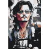 Vymalujsisam.sk Maľovanie podľa čísiel - Johnny Depp Veľkosť: 40x60cm, Rám: Bez rámu, iba zrolované plátno