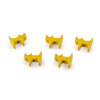Kovový prívesok mačka 10x22 mm žltá 5ks