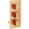 MEXEN - Cube termostatická batérie sprcha / vaňa 3-output ružové zlato 77503-60