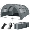 tectake 404825 tunelový stan roskilde pre 6 osôb - svetlo šedá / tmavo šedá