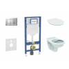 GEBERIT - Duofix Set předstěnové instalace, klozetu Alpha a sedátka softclose, tlačítko Sigma30, matný chrom/chrom SANI11CD2106