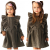 Dievčenské šaty - Lichobežné šaty pred kolennou veľkosťou 128 (Aurora Muslin Dress - Veľkosť 128 khaki)
