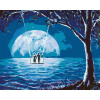 ZUTY Maľovanie podľa čísel LÁSKA ZA SVITU MESIACA Rámovanie bez rámu a bez vypnutia plátna Rozmer 80x100 cm