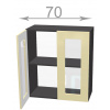 Casarredo CRAFT vitrína 70, W7072G, grafit/biela matná