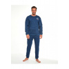 Pánske dlhé pyžamo s patentom Off Road L Modrá