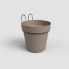 Květináč CAPRI, závěsný, na balkon, 20cm, plast, šedá|MATTE TAUPE|Artevasi