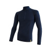 SENSOR MERINO DF pánské triko dl.rukáv zip deep blue 19200031-01