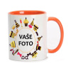 HRNČEK S FOTKOU FAREBNÝ RÁMIK PÁRTY 1 350 ML FOTOPOŠTA Farba: ORANŽOVÝ