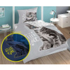 DETEXPOL Bavlnené obliečky Mačiatko grey svietiace - 140/200 cm + 70/80 cm