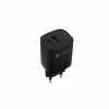 Univerzálna USB nabíjačka Natec RIBERA GaN 30 W, 1X USB-A, 1X USB-C, čierna (NUC-2141)