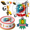 SADA JEDLÝ OBRÁZOK NA TORTU 20 CM + 16 POSTÁV - FUTBAL SPORT + MENO 15 CM 18 CM
