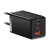 Baseus Rýchla Nabíjačka USB 2x USB-C SILNÁ 65W PD QC GaN5 + Kábel 1m USB-C (CCGP120201)