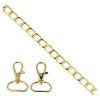 Natana zlatá retiazka a karabínky na kabelku 100cm