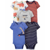 CARTERS CARTER'S Body krátky rukáv Brownblue chlapec LBB 5 ks PRE, veľ. 46