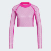 adidas Crystal Mesh Cover-Up Long-sleeve Top Womens Pink 10 (S)