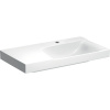 GEBERIT Xeno2 asymetrické závesné umývadlo s odkladacou plochou vľavo, s otvorom, bez prepadu, 900 x 480 mm, biela, s povrchom KeraTect, 500.535.01.1