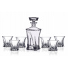 BOHEMIA QUADRON COOPER 1+6 SET WHISKY POHÁRE S KARAFOU, KRIŠTÁĽOVÁ SÚPRAVA