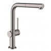 Hansgrohe M54, drezová batéria Talis s výsuvnou spŕškou, sBox, kartáčovaný čierny chróm, HAN-72809340